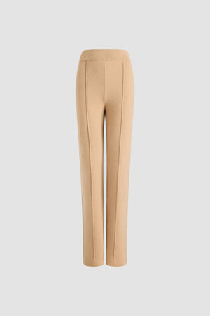 Straight leg trousers in wool and cashmere