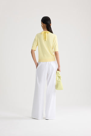 Blended Cotton Short Sleeve Sweater