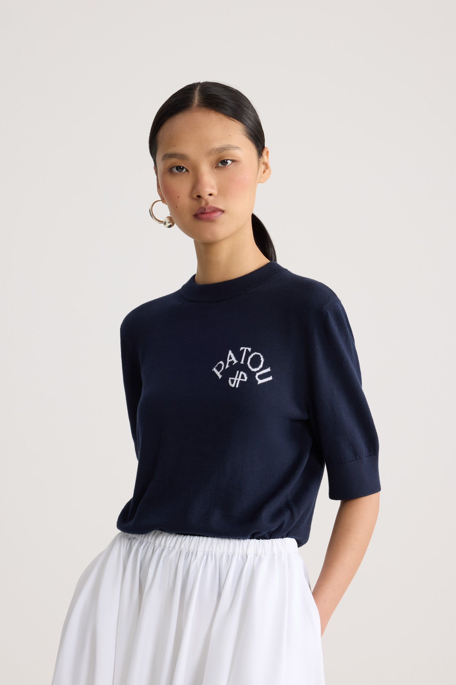 PATOU コットン混紡 半袖セーター Patou | コットン混紡 半袖セーター