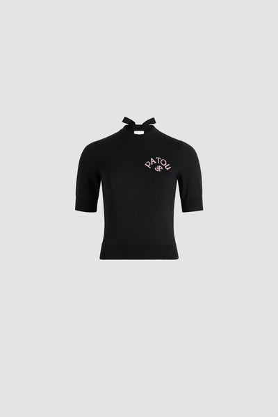PATOU オーガニック コットン ボウ Tシャツ リボン PATOU》リボン オーガニックコットン ボウTシャツ/関税込み