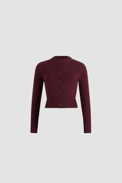 Cardigan con doppio collo in lana e cashmere