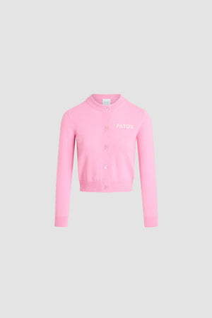 Patou intarsia cardigan in wool and cashmere