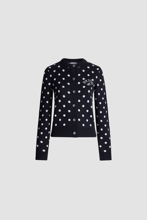 Gepunkteter Cardigan aus umweltfreundlicher Baumwollmischung