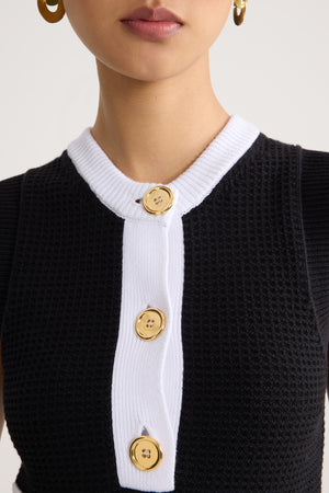 Robe texturée sans manches en coton mélangé éco-responsable