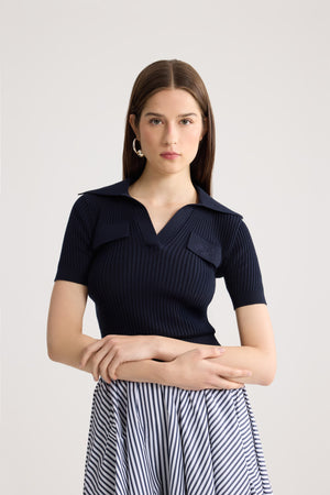 Besticktes Baumwoll-Poloshirt