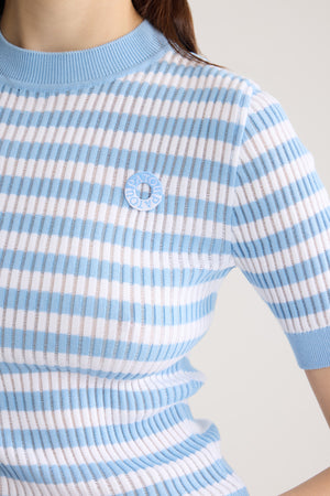 Maglione a coste a righe in cotone