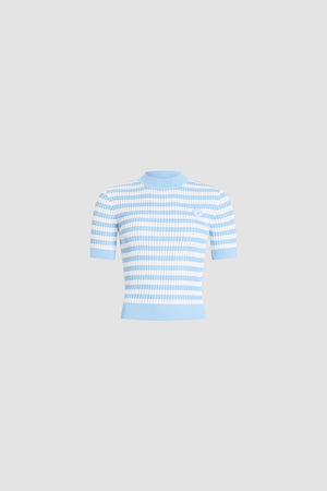 Maglione a coste a righe in cotone