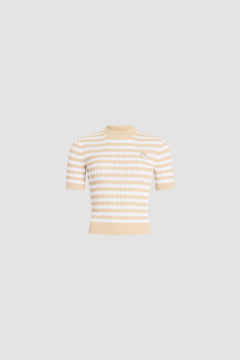 Maglione a coste a righe in cotone