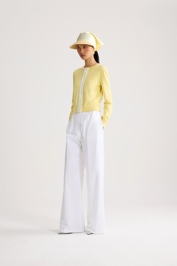 Patou - Cardigan Corto in Cotone Popeline - Lemonade - Cardigan corto giallo. Materiale in cotone. Abbottonatura frontale.