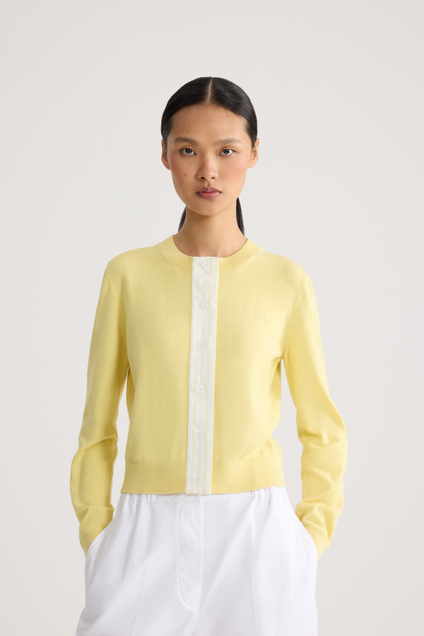 Patou - Cardigan Corto in Cotone Popeline - Lemonade - Cardigan corto giallo. Materiale in cotone. Abbottonatura frontale.