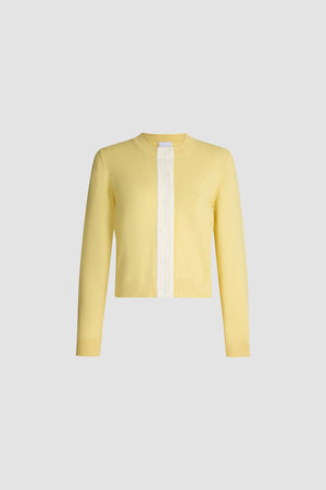 Kurze Popeline-Strickjacke aus Baumwolle