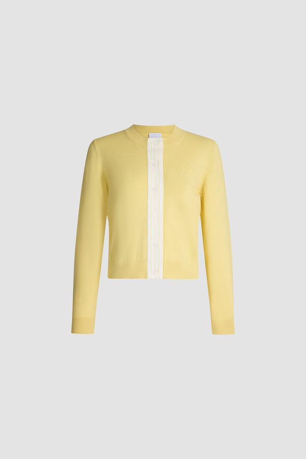 Patou - Cardigan Corto in Cotone Popeline - Lemonade - Cardigan corto giallo. Materiale in cotone. Abbottonatura frontale.