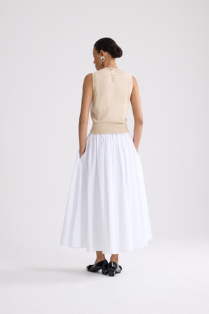 Top a Maglia Senza Maniche in Cotone