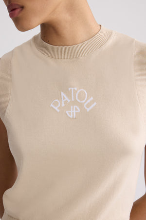 Top a Maglia Senza Maniche in Cotone