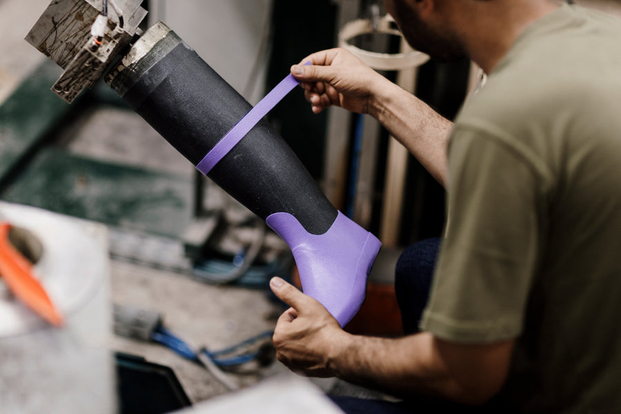 Patou x Le Chameau logo-print wellies - Purple