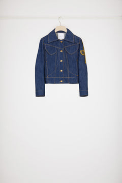 Embroidered logo denim jacket