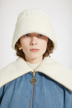 Veste oversize en denim bio et faux shearling