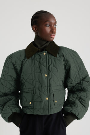 Bomber matelassé court en nylon recyclé