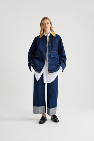 Relaxed parka in organic denim