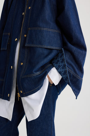 Relaxed parka in organic denim