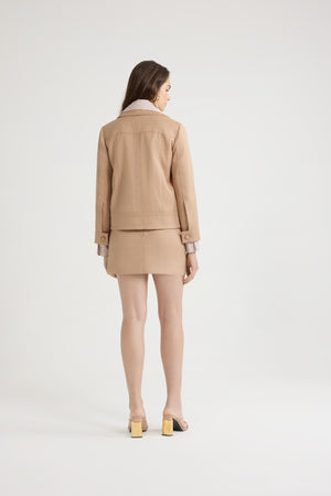 Giacca corta con zip in twill di cotone bio