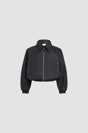 Giacca con zip in faille riciclata