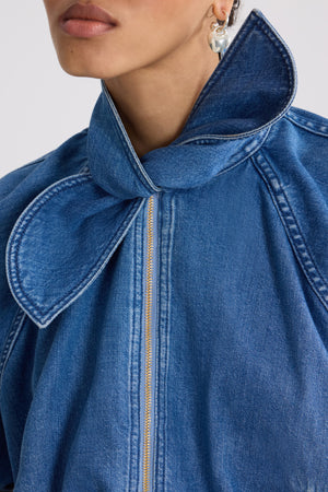 Blouson Volume Annodato in Misto Cotone