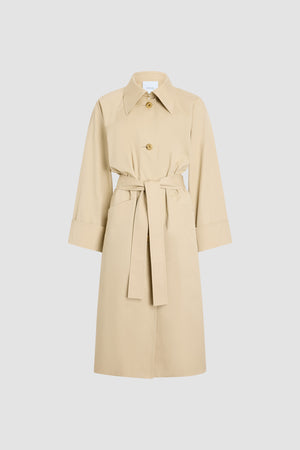 Trench coat leggero in cotone biologico