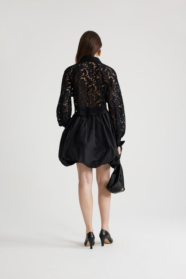 Patou - Recycled faille bubble skirt - Black - Patou’s signature bubble skirt in eco-conscious recycled black faille. Zip fastening at the back. Pockets at the sides.