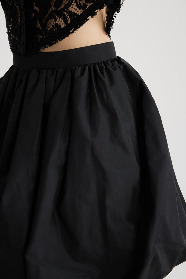 Patou - Recycled faille bubble skirt - Black - Patou’s signature bubble skirt in eco-conscious recycled black faille. Zip fastening at the back. Pockets at the sides.