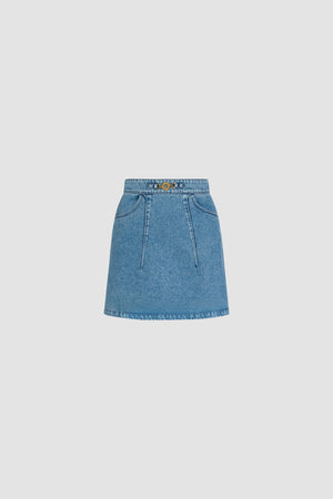 Minirock in A-Form aus Baumwolldenim