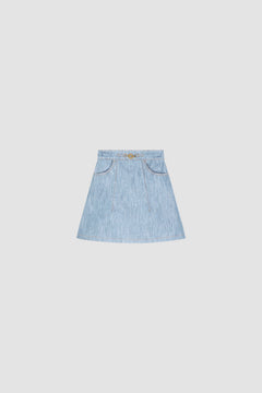 Mini gonna a trapezio in denim misto cotone