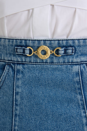 Minirock in A-Form aus Baumwolldenim