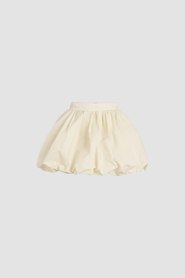 Patou - Mini-Ballonrock aus recyceltem Faille - Ivory - Elfenbeinweißer Rock aus recycelter Polyester-Faille. Kurz geschnitten. Voluminöse Silhouette, die aufgeplustert werden kann. Hoher Taillenbund. Reißverschluss.