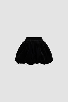 Bloomer-effect mini skirt in organic cotton velvet