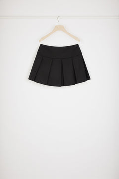 Pleated mini skirt in wool-blend felt