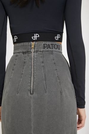 Midirock aus Bio-Baumwolldenim mit Schlitz