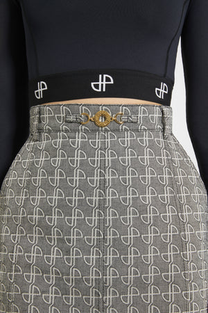 Midirock aus Baumwolljacquard mit Schlitz