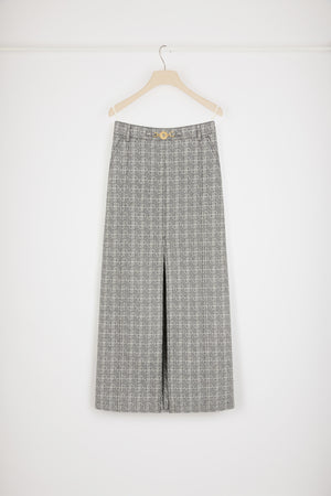 Midirock aus Baumwolljacquard mit Schlitz