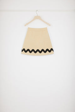 Wave mini skirt in cotton tweed