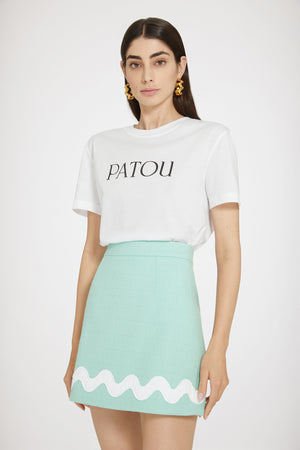 Gewellter Minirock aus Baumwolltweed