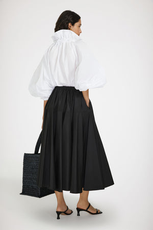 Maxi skirt in recycled faille