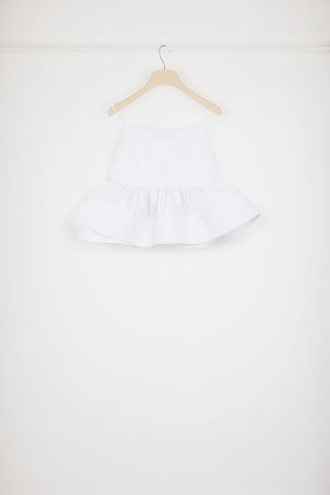 Minigonna con balza in gabardine