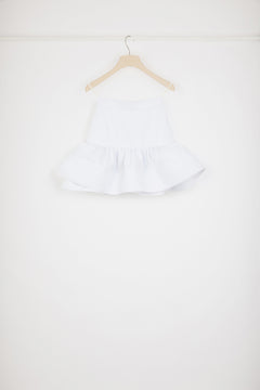 Ruffle mini skirt in cotton gabardine