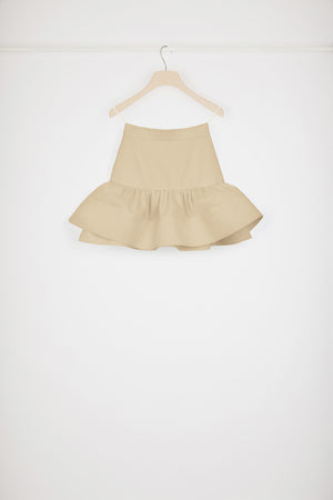 Ruffle mini skirt in cotton gabardine