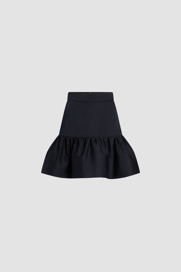 Patou - オーガニックコットン ラッフル ミニスカート - Night Blue - ネイビーブルーカラーの ラッフル付きミニスカート。ウエストマーク、太ももからフレアに広がるデザイン。