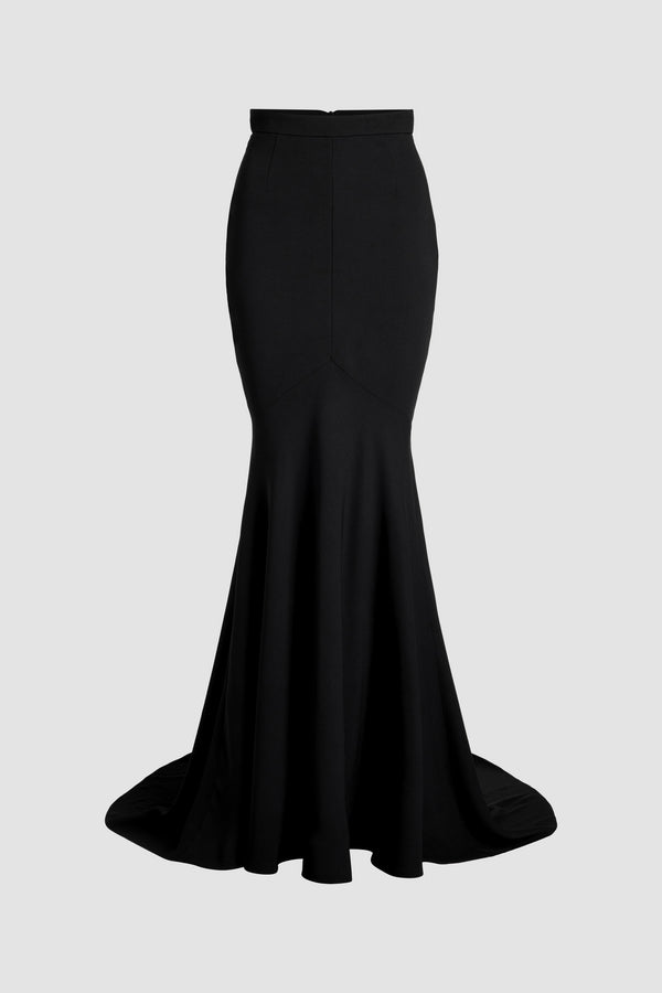 Patou - Gonna maxi a sirena in misto lana ecosostenibile - Black - Gonna in crepe eco-sostenibile nero. Lunghezza maxi. Silhouette aderente e svasata. Vita alta. Chiusura con zip sul retro. Modello foderato.Questo modello è aderente sui fianchi.