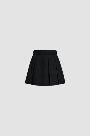 Pleated mini skirt in organic cotton