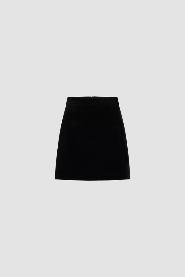 Patou - オーガニックコットンのアイコニックミニスカート - Black - オーガニックコットンベルベットのアイコニックなブラックミニスカート。ストレートカット。 この作品は、ギョーム・アンリがデザインしたカプセル「イブニング」のアイテムです。特別な機会をスタイルと洗練さで不朽のものにするために。