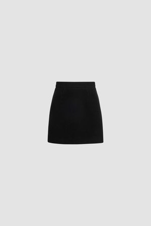울 및 캐시미어 혼방 미니 스커트